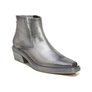 FRANCO SARTO Womens Silver Comfort Forta Pointed Toe Block Heel Booties 7.5 M